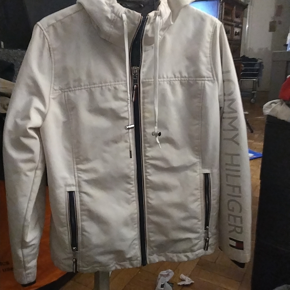 Tommy Hilfiger White Men's Jacket Size: S/CH